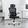 Mesh Office Chair, Ergonomic Desk Chair with Flip-up Armrest, Rotatable Headrest, Adjustable Lumbar Support, Black