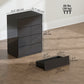 4 Drawer Cabinet, High Gloss Drawer Chest for Bedroom, Chest of Drawers with Metal Runners and Groove Handles, Black