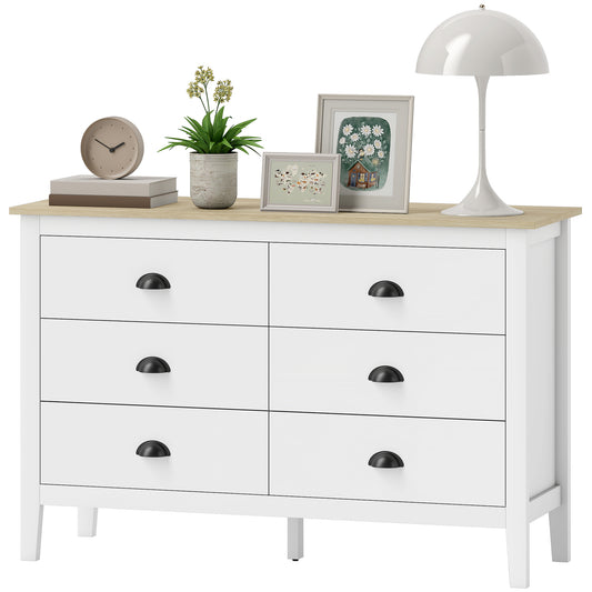 6-Drawer Dresser with Quiet Slides - White