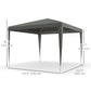 10x10ft Party Tent Portable Gazebo, Folding Garden Canopy Event Shelter Outdoor Sunshade Grey