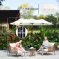 9.7' Double-sided Outdoor Patio Umbrella with Tilt, Crank and Vents, Cream White