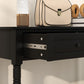 Hallway Console Table, Modern Entryway Table with 2 Drawers, Storage Shelf, Turned Legs for Living Room, Bedroom, Black