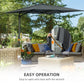 8FT Cantilever Patio Umbrella, Offset Patio Umbrella with Cross Base for Deck, Backyard, Pool and Garden, Hanging Umbrellas, Switch with a Wrench, Dark Gray