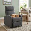 Fabric Recliner Sofa Manual Recliner, Home Theater Seating Single Reclining Sofa Chair with Padded Seat for Living Room, Dark Grey