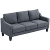 3-Seater Linen Sofa with Pocket Spring