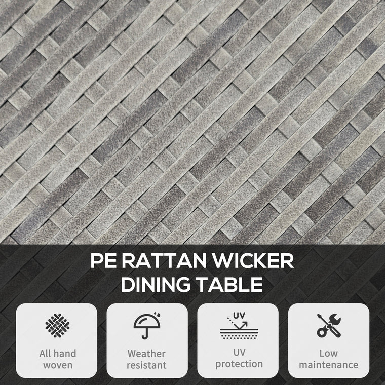 27.5" Wicker Dining Table with Composite Top
