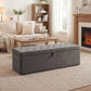 Storage Ottoman, Upholstered Velvet End of Bed Bench, Button Tufted Storage Bench for Bedroom, Living Room, Grey
