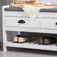 Coat Rack Shoe Bench, Hall Tree with Bench and Shoe Storage, Entryway Bench with 4 Hooks, 2 Drawers, 2 Shelves, White
