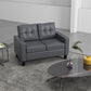 51" PU Leather Loveseat, Upholstered Double Sofa Couch with Armrests, Tufted Backrest, Pocket Spring and Sponge Padded Cushion for Living Room, Bedroom, Home Office, Grey