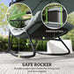 Outdoor Patio Rocking Chair with Cushion, Steel Frame Balcony Chair with Mesh Deep Seat for Porch, Garden, Grey