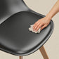 Modern Dining Table Chairs Set of 6, Rubber Wood Kitchen Table Chairs with PU Leather Cushion for Living Room, Bedroom