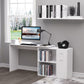 180° Rotating Home Office Corner Desk Storage Shelf Cabinet White