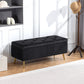 Storage Ottoman Bench, 43 Inch Large Storage Chest with Steel Legs and Padded Seat, Foot Rest, Load 485 lbs, Black
