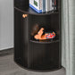 5-Tier Corner Bookcase, Storage Bookshelf, Freestanding Display Shelves with Open Compartments and Cabinet for Home Office, Living Room, Study, Black