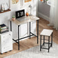 3-Piece Dining Table Set for 2, Bar Table and 2 Stools for Kitchen, Living Room, Dining Room, Small Space, Natural Wood