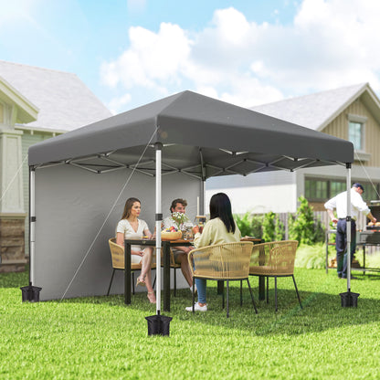 10' x 10' Grey Pop-Up Canopy with Height-Adjustable Frame