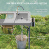 Folding Fish Cleaning Table with Sink & Faucet Sprayer