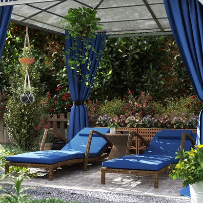 Wicker Chaise Lounge Chairs with Wheels, Set of 2