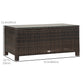Rattan Wicker Coffee Table with Glass Top Outdoor Garden Patio Furniture Brown Tempered