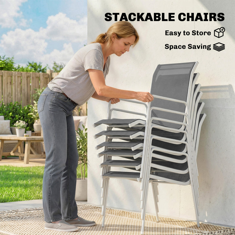 7-Piece Garden Dining Set with Rectangle Table