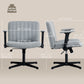Criss Cross Chair with Flip-up Armrests, Wide Office Chair with Adjustable Height, Tilting, No Wheels, Grey