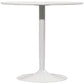Modern Kitchen Table for 2 People, Round Dining Table with Steel Base for Living Room, Dining Room, White