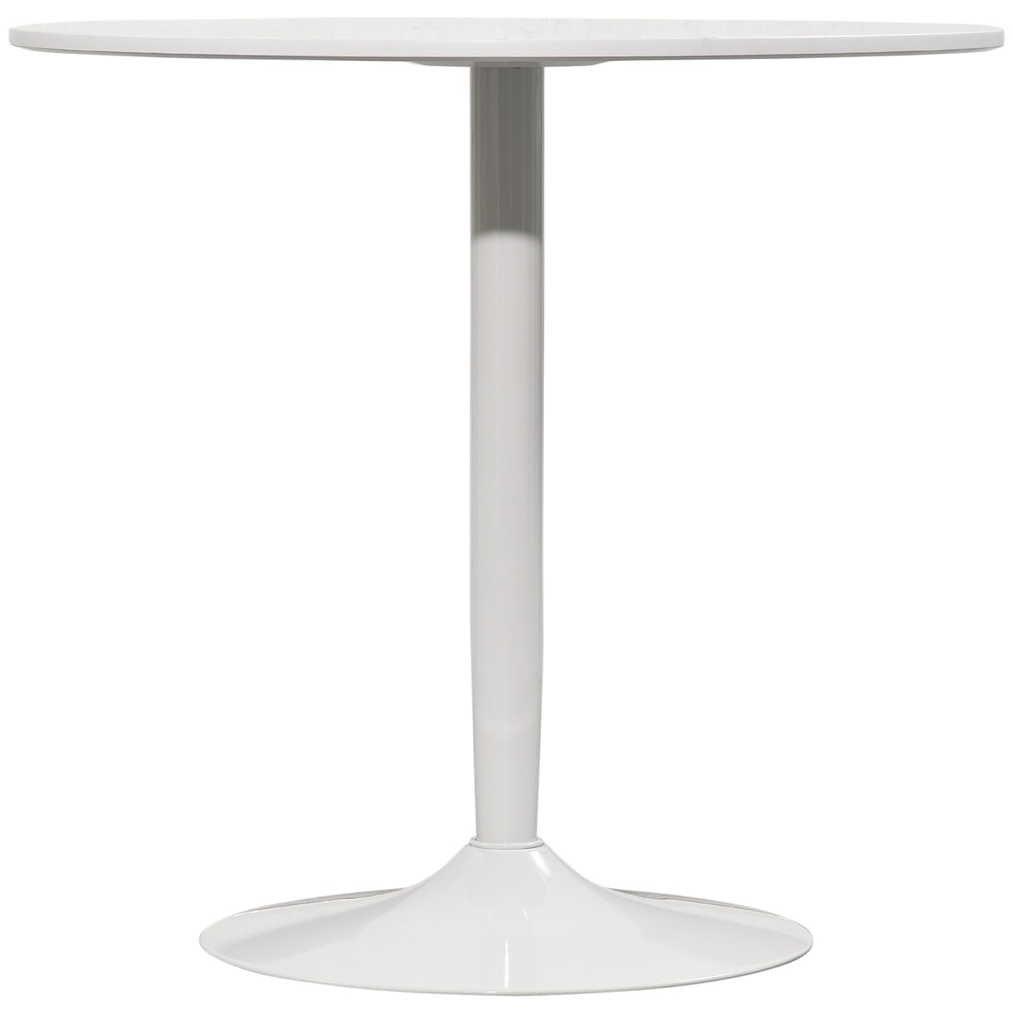 Modern Kitchen Table for 2 People, Round Dining Table with Steel Base for Living Room, Dining Room, White