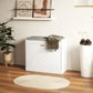 Shoe Storage with Seat, Upholstered Hallway Bench, Shoe Bench with Flip Drawer and Vent for 5 Pairs of Shoes