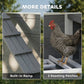 Large Chicken Coop, 134"L Wooden Chicken House with Run, Nesting Box, Slide-Out Tray, Waterproof Roof and Ramp