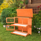 2-Tier Wooden Rabbit Hutch Small Animal House Bunny Pet Cage with 2 Main Rooms, Sliding Tray, Opening Top, Yellow