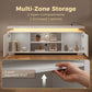 TV Stand for TVs up to 60 Inch, Modern Entertainment Center with LED Lights and Power Outlets, High Gloss White