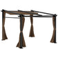 Metal Pergola with Sliding Roof Canopy, Retractable Pergola Canopy