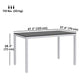 Outdoor Dining Table for 4-6 with Easy Maintenance Slatted Top, Rust-Resistant Aluminium Frame, Black