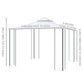 10' x 10' Steel Outdoor Patio Gazebo Canopy with Removable Mesh Curtains, Display Shelves, & Steel Frame, Beige