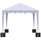 10' x 10' Pop Up Canopy Tent with Sand Bags, Instant Shelter with Adjustable Height and Carry Bag, Garden Outdoor Party Tent, White