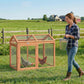 Wooden Chicken Run, Outdoor Chicken Coop with Perch and Dual Doors, Combinable Hen House Rabbit Hutch for Backyard
