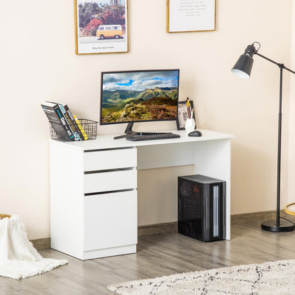 Computer Desk with Storage Drawer and Cabinet - White
