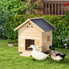 Natural Wood Duck Coop with Openable Roof & Double Doors