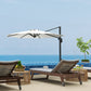 10' Offset Patio Umbrella Cantilever Umbrella with Aluminium Pole 360° Rotation and Tilt Adjustment, White