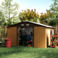 11' x 13'Garden Storage Shed w/ Foundation Kit Metal Tool Storage House w/ Double Doors Yellow