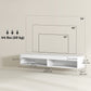 Modern Wall Mounted TV Stand with Storage and LED Lights for TVs up to 75", Floating TV Shelf for Living Room, White