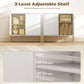 Sideboard, Modern Buffet Cabinet, Coffee Bar Cabinet with Fluted Doors and Adjustable Shelf, White