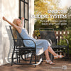 2-Seat Glider Bench with Coffee Table & Sling Seat