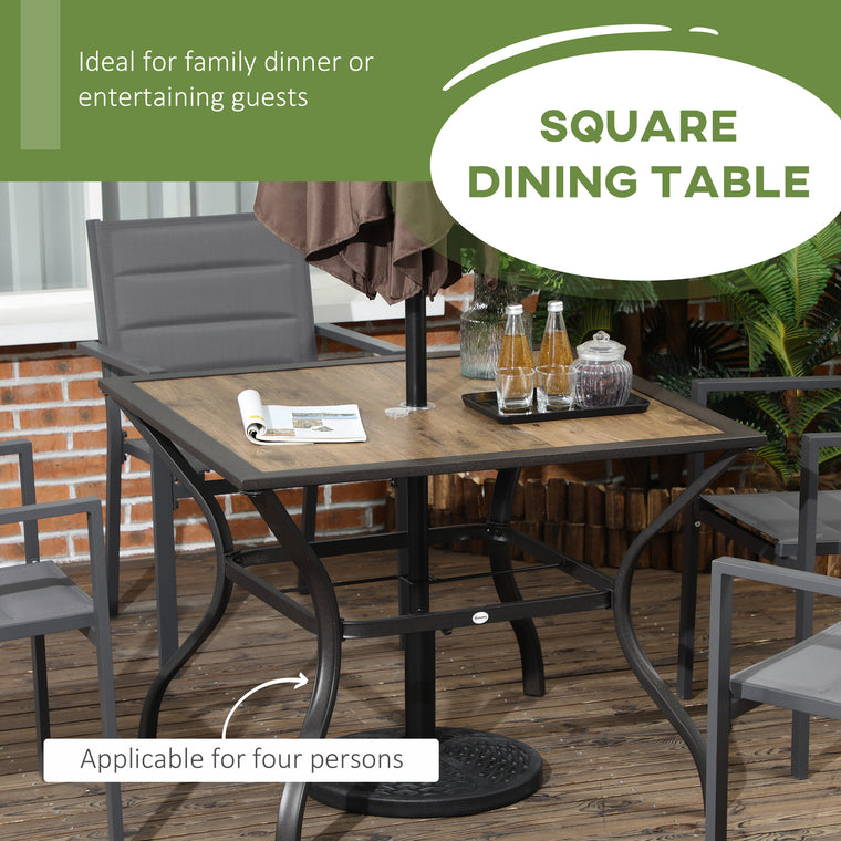 37" Square Dining Table with Umbrella Hole