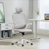 Ergonomic Mesh Office Chair, High Back Desk Chair with Rotatable Headrest, Flip-Up Armrests, Lumbar Support, Grey