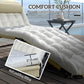 2-Piece Folding Lounge Chairs with Adjustable Backrest, Tanning Chair with Cushion, Side Pocket, Headrest, Beige
