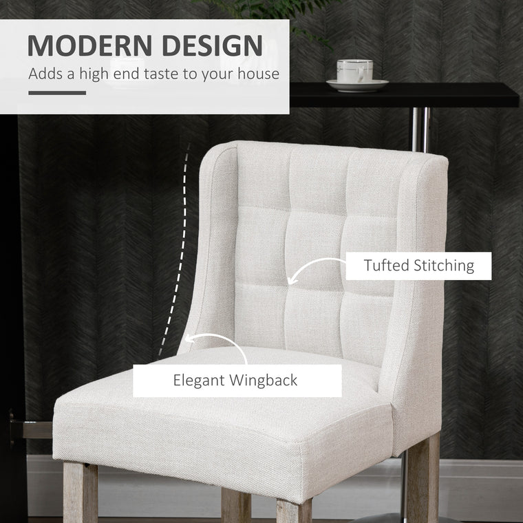 Tufted Counter Bar Stools Set of 2 - Beige