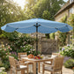 9' x 9' Sky Blue Round Market Umbrella with Valance & Tilt Crank