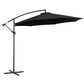 10' Deluxe Patio Umbrella Outdoor Market Parasol Banana Hanging Offset Sunshade Crank Cross Base Black