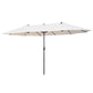 15ft Double-Sided Rectangular Patio Umbrella with Hand Crank